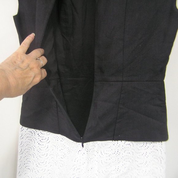 TIBI LINEN EYELET SHIFT DRESS SIZE 4 - Picture 8 of 13